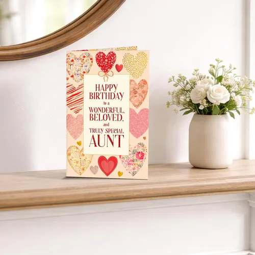 Miniatura 8 de Prime Greetings Tarjeta de cumpleaños para tía, hecha en Estados Unidos, tarjeta gruesa con sobre de primera calidad empaquetada en un correo