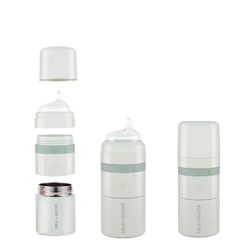 Miniatura 14 de MILK & WATER - Dispensador de biberones y fórmula para bebés todo en uno de acero inoxidable sobre la marcha, mantiene el agua caliente y la fórmula