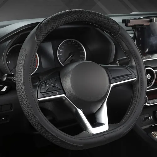 West Llama - Funda personalizada para volante de automóvil para Nissan, funda para volante en forma de D para Rogue, Altima, Kicks (Forma D-Negro)