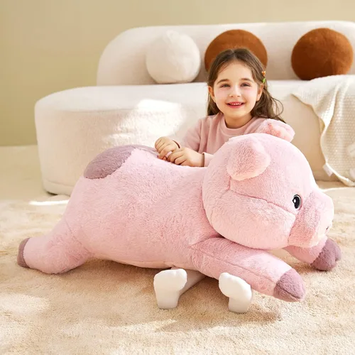 Miniatura 7 de IKASA Juguete de peluche de cerdo gigante, juguetes grandes de 30 pulgadas, regalos para niños, niñas, niños, novia y niños