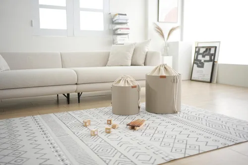 Miniatura 17 de Baby Care - Alfombra de juego (grande, diseño de Hygge, Aztec & Arbor) de 82 x 55 pulgadas, original de una pieza, reversible, enrollable