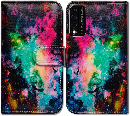 Miniatura 19 de Bcov Funda para Revvl V+ 5G, diseño de pájaro negro y verde con tapa para teléfono con ranura para tarjetero y soporte para T-Mobile ReVVL V Plus 5G