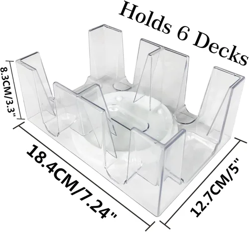 Miniatura 3 de Yuanhe Canasta - Tarjetero giratorio de 6 barajas para niños y adultos, soporte giratorio para cartas de póquer, canasta, mano y pie, Rummy, Go