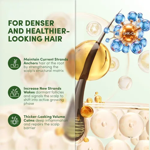 Miniatura 3 de Spray para el crecimiento del cabello con péptido de cobre: infundido con cafeína, romero y una rica mezcla de extractos vegetales nutritivos