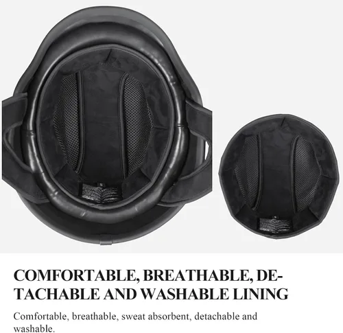 Miniatura 5 de Kaese Medio casco retro de la motocicleta de la fibra de carbono del estilo alemán certificado DOT