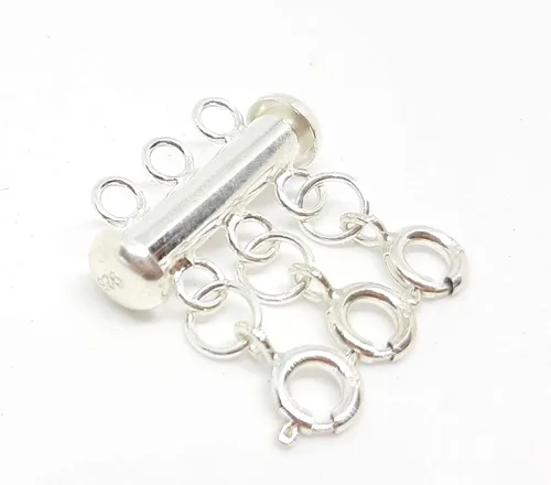 Miniatura 4 de Seashell Crafter - Collar en capas de plata de ley con cierre espaciador, desenreda y separa varios collares con cierre deslizante y cierre