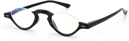 Miniatura 3 de Lentes de lectura retro con luz azul para hombres y mujeres, con marco redondo de media luna, lentes de lectura ligeros para computadora
