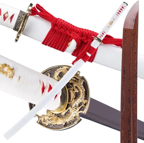 Miniatura 11 de Katana afilada hecha a mano, arcilla tradicional de acero templado 1060/9260/T10, espada Katana real de espiga completa, auténtica espada samurái