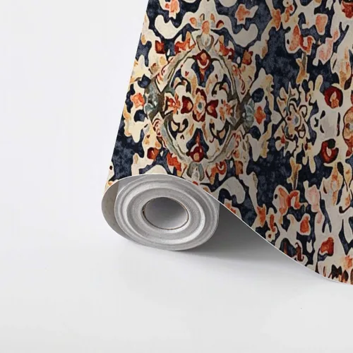 Miniatura 12 de VGHUYEVOGERE Papel tapiz autoadhesivo para despegar y pegar, estilo bohemio, patrón étnico, textura envejecida, papel de contacto apto