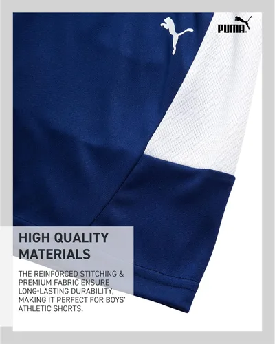 Miniatura 5 de PUMA Pantalones cortos deportivos para niños, de secado rápido, transpirables, entrelazados, con bolsillos (tallas 4-20)