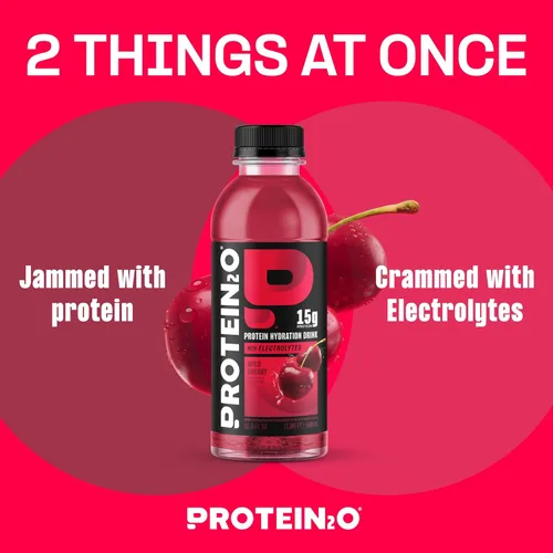 Miniatura 3 de Protein2o - Bebida a base de agua con infusión de 15 gramos de proteína de suero, sabor cereza, botella de 16.9 oz (paquete de 12)