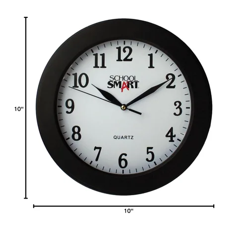 Miniatura 3 de School Smart Reloj de pared, 10 pulgadas, esfera blanca y marco negro
