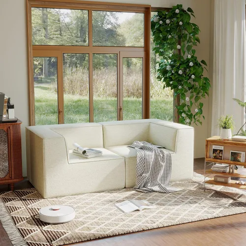 Miniatura 41 de Sofá Seccional Comprimido de 106" Sofás Modulares en Forma de L con Chaise, Espuma de Alta Densidad Sin Ensamblaje Requerido, 4 Piezas
