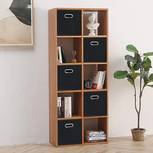 Miniatura 3 de Contenedores de almacenamiento de tela negra, cajas organizadoras de cubos de 13 pulgadas, canastas organizadoras de tela, canastas plegables