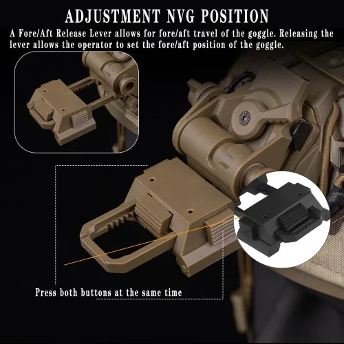 Miniatura 4 de Casco táctico L4G24 NVG Base Mount, soporte NVG, soporte de visión nocturna de gafas para PVS15, PVS18, GPNVG18