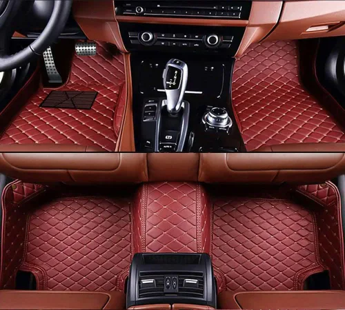 Miniatura 10 de Alfombrillas de cuero personalizadas para la parte delantera y trasera y de la tercera fila para automóvil, se adapta a la mayoría de SUV, sedán