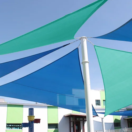 Miniatura 8 de E&K Sunrise - Toldo parasol triangular de 10 x 10 x 10 pies, bloquea los rayos UV, para patio, jardín, al aire libre (azul)