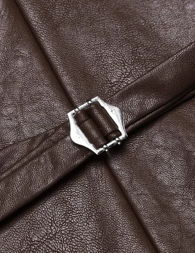 Miniatura 7 de COOFANDY Chaleco de cuero para hombre estilo casual estilo occidental ligero con cuello en V chaleco