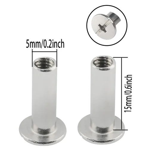 Miniatura 4 de Chicago Screw ZZLZX - Juego de 20 tornillos de fijación Chicago chapados en níquel de 0.197 in x 0.591 in, pernos de tornillo redondos de cabeza