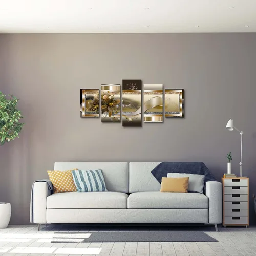 Miniatura 7 de LUDUHU Impresión en lienzo con diseño de flores de orquídea amarilla, pintura abstracta para pared, decoración del hogar, obra de arte, imagen