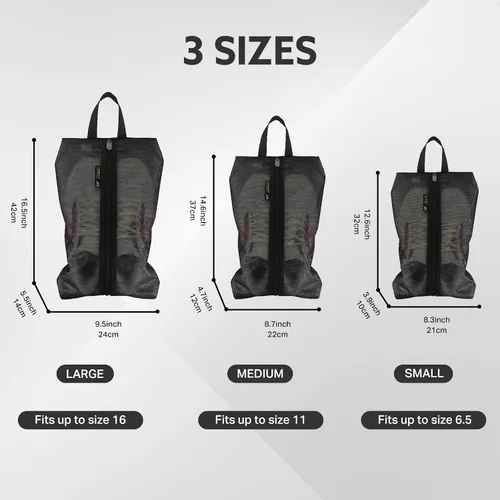 Miniatura 2 de Luvsusu Bolsas de zapatos esenciales de viaje, resistentes al agua, para hombres y mujeres, organizador portátil de almacenamiento de zapatos