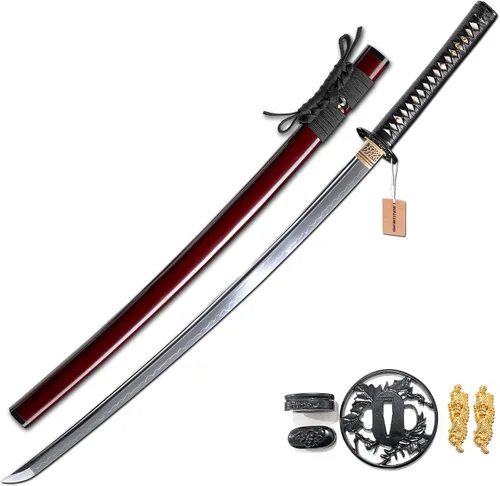 Miniatura 11 de MURASAME Katana Espada 41" T10 Acero Real Hamon Maquinilla de afeitar afilada espiga completa hecha a mano