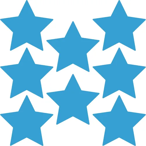 Miniatura 44 de LiteMark Durable Stars, calcomanía roja brillante de 5.5 pulgadas, uso en hormigón liso, azulejos, vidrio, paquete de 8 estrellas Rojo