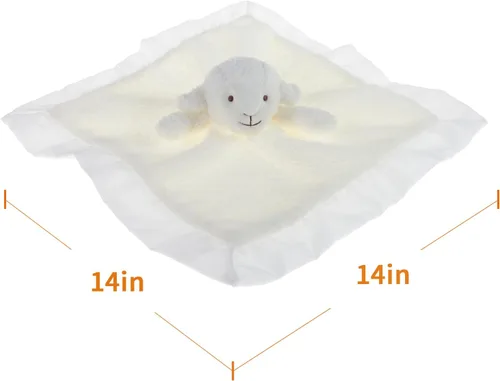 Miniatura 4 de Apricot Lamb Manta de seguridad suave de animales de peluche, cordero blanco, manta de personaje para guardería, felpa de lujo