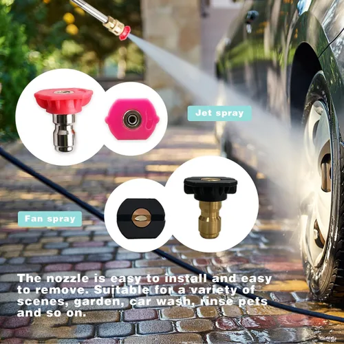 Miniatura 3 de Boquilla de manguera de alta presión para coche de jardín, boquilla de chorro de metal resistente para lavadoras de alta potencia para limpieza al