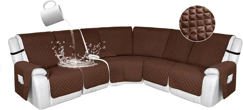 Miniatura 78 de HDCAXKJ Fundas de sofá seccional reclinable 100% impermeable, forma de L, funda de sofá reclinable lavable acolchada suave para mascotas, perro