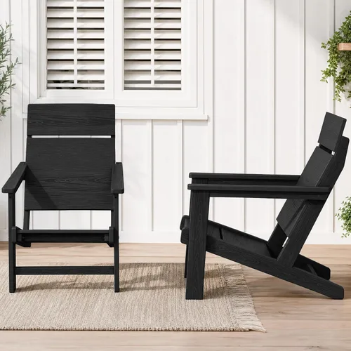 Miniatura 8 de SERWALL Sillas Adirondack modernas, sillas Adirondack HDPE sin tablas, respaldo sólido sillas de plástico para exteriores, textura similar a