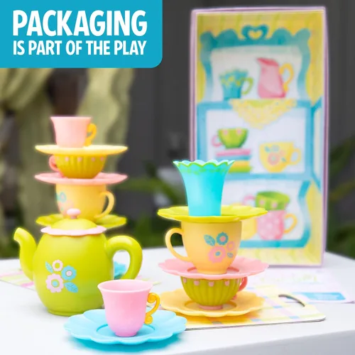 Miniatura 5 de Educational Insights ¡Teacup Pile-Up! Juego de relevos, juego de mesa preescolar, rellenos para canasta de Pascua para niños, regalo para niños de 4