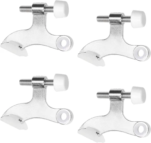Miniatura 8 de Kare & Kind 4 topes de puerta con bisagra de níquel, topes de puerta para bisagra, con puntas protectoras para parachoques, fáciles de instalar