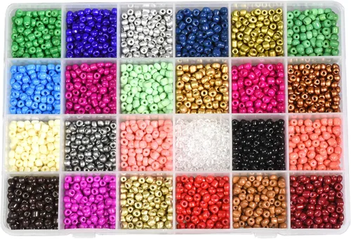 Miniatura 44 de Mandala Crafts Cuentas de cristal 6/0 para abalorios – 2500 cuentas redondas negras pequeñas Rocaille de 0.157 pulgadas para hacer joyas, collares