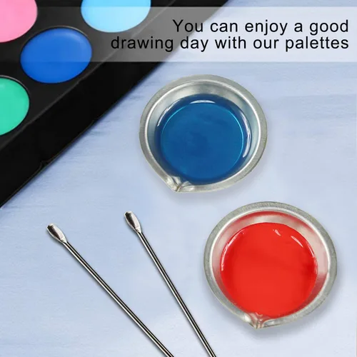 Miniatura 6 de Juego de agitador de pintura y bandeja (2 piezas) – Herramienta mezcladora de pintura modelo de acero inoxidable con cuchara y espátula de doble