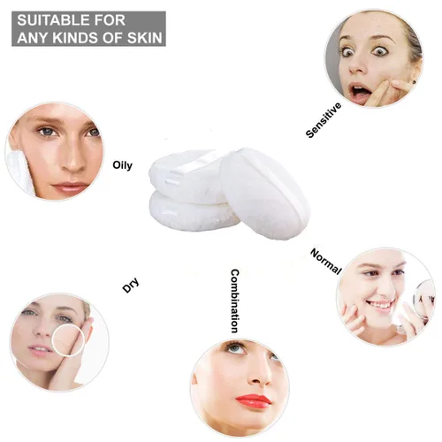 Miniatura 4 de Joly Soplo de polvo suelto grande, 4.3 '' XXL Body Puff con cinta (10PCS) Blanco