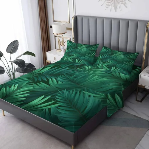 Miniatura 8 de Juego de sábanas de piña tamaño California King, sábanas de frutas tropicales, sábanas y fundas de almohada estampadas de 4 piezas, sábana bajera