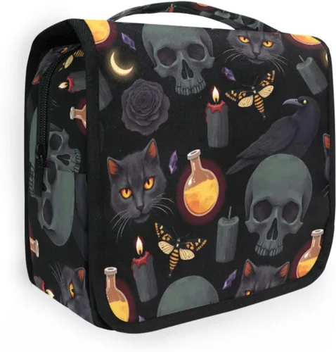 Miniatura 14 de MNSRUU Hanging Toiletry Bag Goth Bats Moons and Stars Travel Makeup bag for Toiletries Portable Travel Toiletry Organizer Cosmetic Bags with Hanging