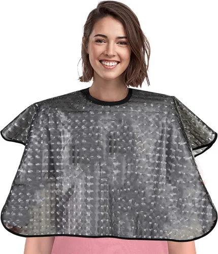 Capa impermeable unisex-adulto para teñir el cabello, capas cortas de peine para estilista de cabello, delantal para maquillaje para color de