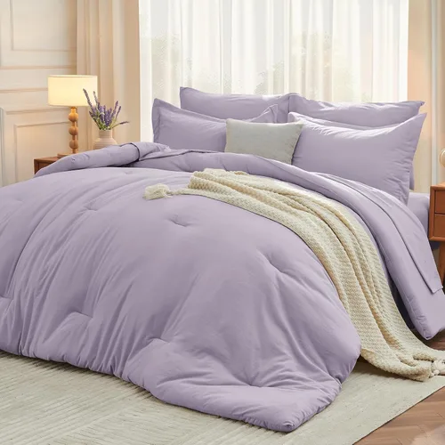 Miniatura 13 de MUXHOMO Juego de edredón de 5 piezas Twin XL, cama suave en una bolsa tamaño Twin XL, juego de ropa de cama para todas las estaciones con edredón
