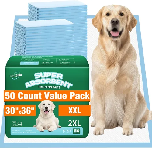 Miniatura 11 de IMMCUTE Almohadillas extragrandes para orina de perro de 36 x 36 pulgadas, 30 unidades, almohadillas de entrenamiento para orina de cachorros, súper