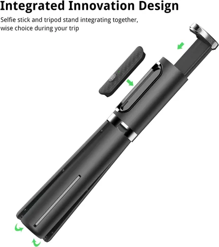 Miniatura 2 de ATUMTEK Palo de Selfie Trípode, trípode extensible 3 en 1 de aluminio para teléfono con control remoto Bluetooth desmontable, compatible con iPhone