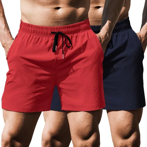 Miniatura 10 de COOFANDY Pantalones cortos deportivos para correr para hombre de 5 pulgadas, paquete de 2 pantalones cortos de entrenamiento para gimnasio