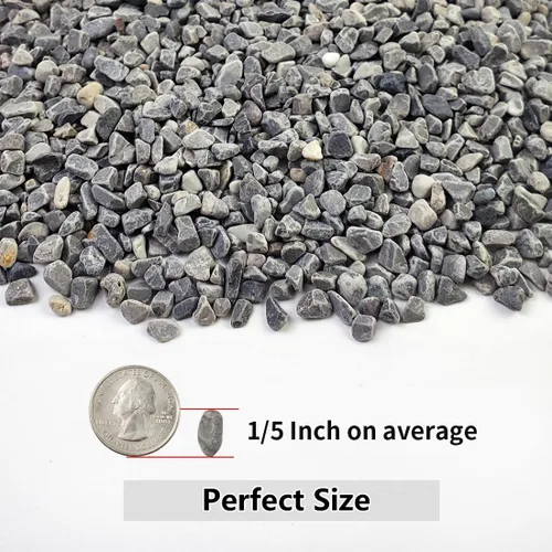 Miniatura 2 de YISZM Grava para suculentas y cactus de 10 libras, guijarros pulidos decorativos naturales de 1/5 pulgadas para paisajismo, rocas de río gris