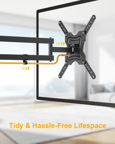Miniatura 4 de XVCAS Vesa - Soporte de pared para TV de movimiento completo, soporte para TV de pantalla plana y curva LED de 19 a 55 pulgadas, soporte universal