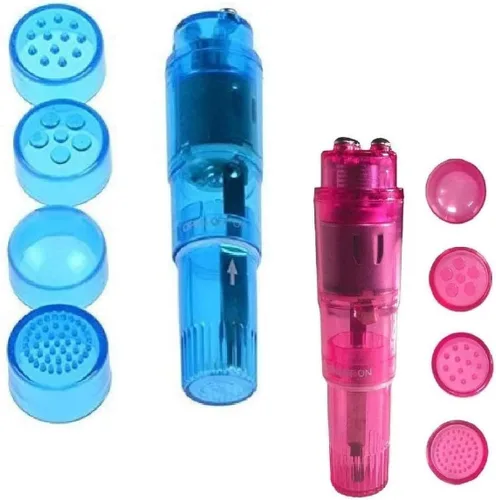 Miniatura 7 de Pequeño mini masajeador portátil para cara corporal, cuello, cabeza, masaje de espalda con 4 cabezas (1 unidad, azul)