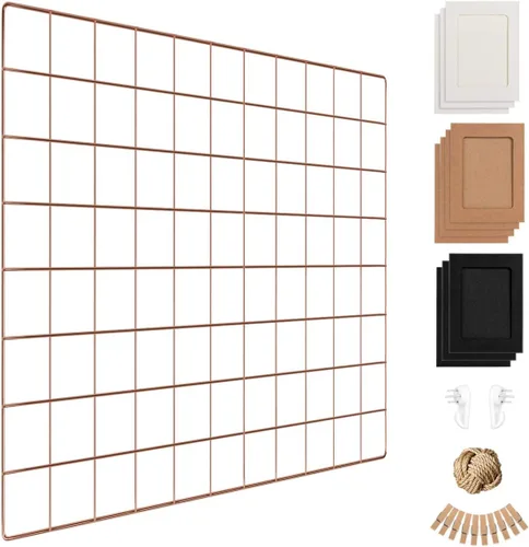 Estante de rejilla para fotos de pared, panel de rejilla para colgar en la pared, panel de rejilla para decoración y almacenamiento, tableros de