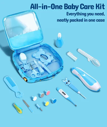 Miniatura 9 de Kit de cuidado de la salud y aseo para bebés, kit de recortador de uñas eléctrico de seguridad, kit de cuidado para recién nacidos con peine
