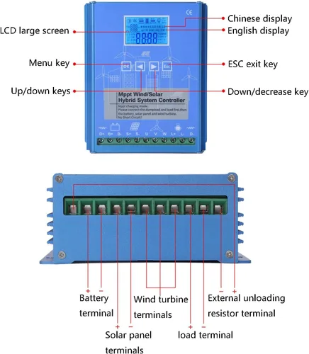 Miniatura 2 de MPPT Wind Energy - Controlador de carga híbrida solar de 12 V, 24 V, 48 V, turbina eólica, ajuste de voltaje automático