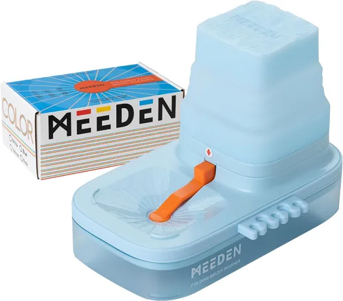 MEEDEN Limpiador de pinceles portátil: Enjuagadora de pinceles con drenaje para pinturas acrílicas, acuarelas y a base de agua - Lavadora y soporte